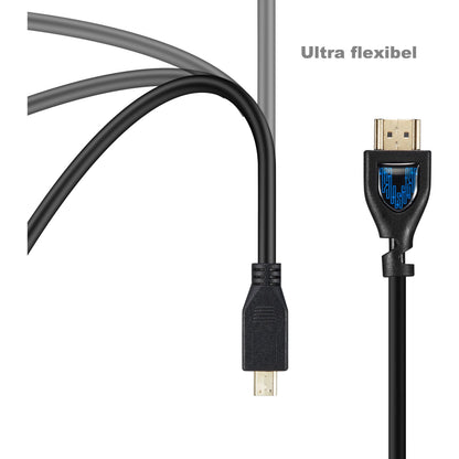 Vilros Micro-HDMI To Standard HDMI Cable - Designed For Raspberry Pi 4/5