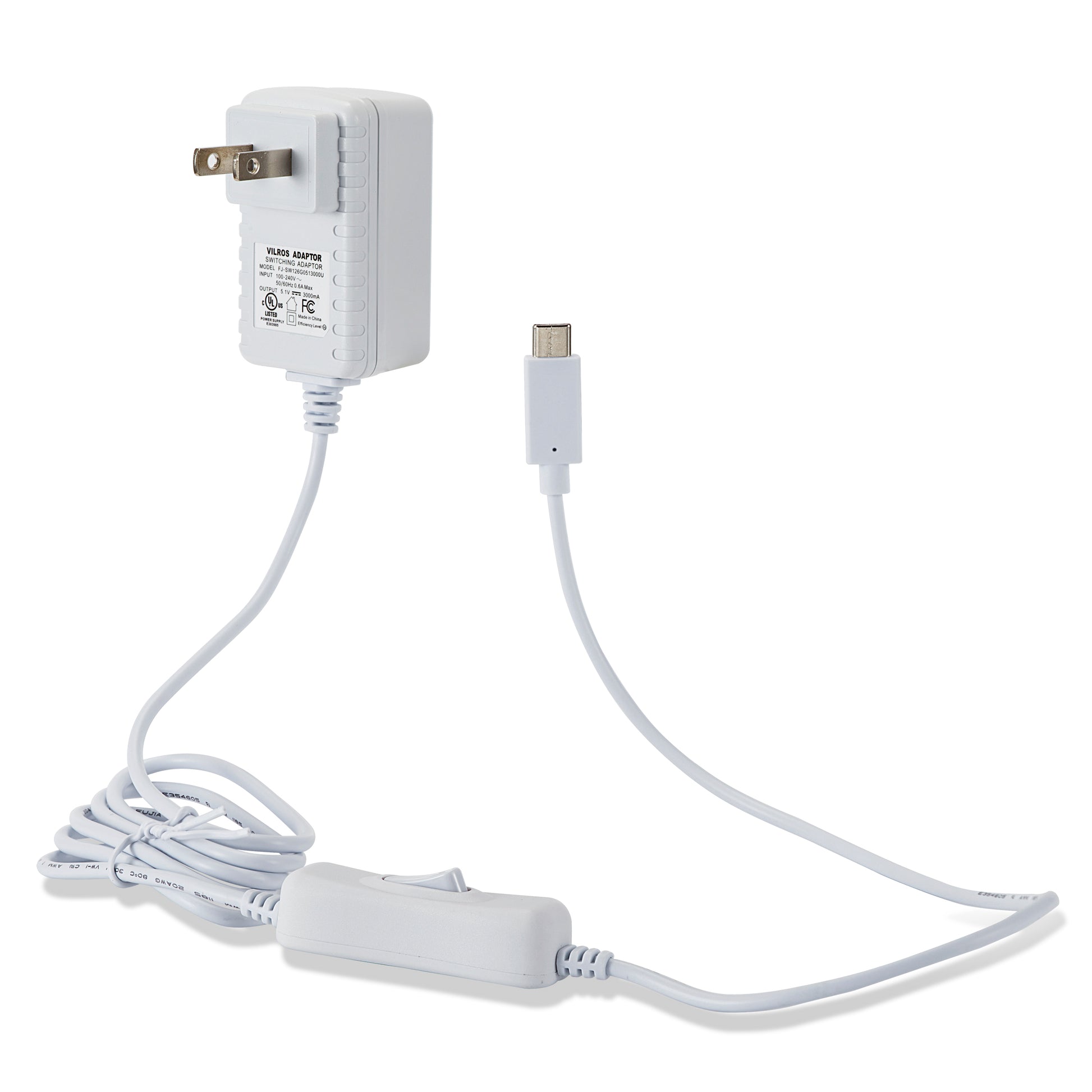 Vilros Raspberry Pi 4/400 Compatible  USB-C Power Supply With Switch [3 Amp] - Vilros.com