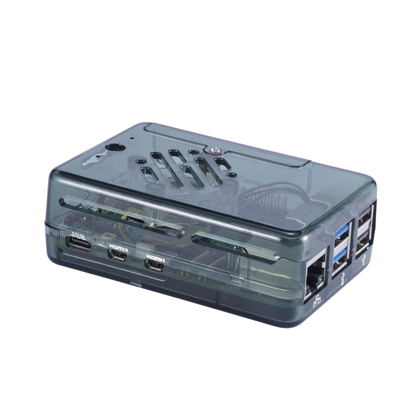 Vilros GLOWCOOL Clear Transparent ABS case For Raspberry Pi 5 With LED Fan