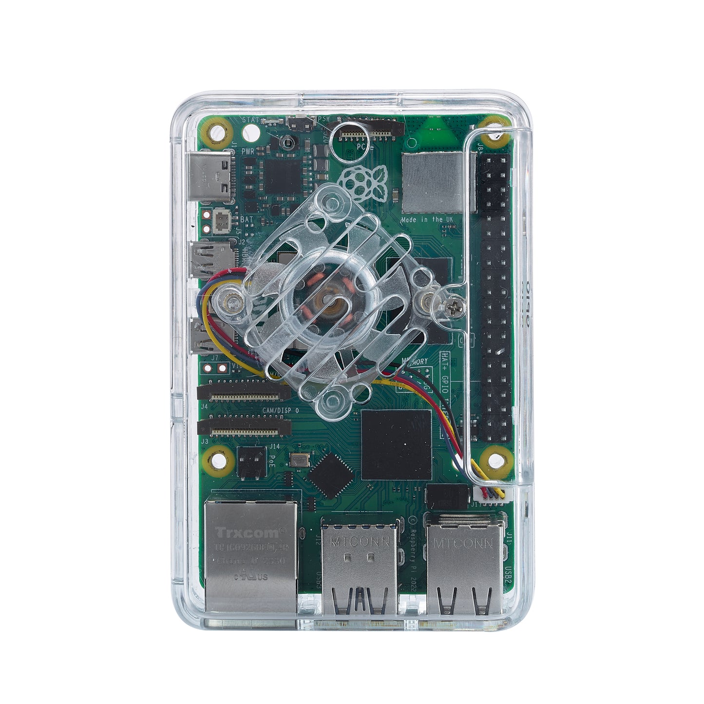 Vilros GLOWCOOL Clear Transparent ABS case For Raspberry Pi 5 With LED Fan