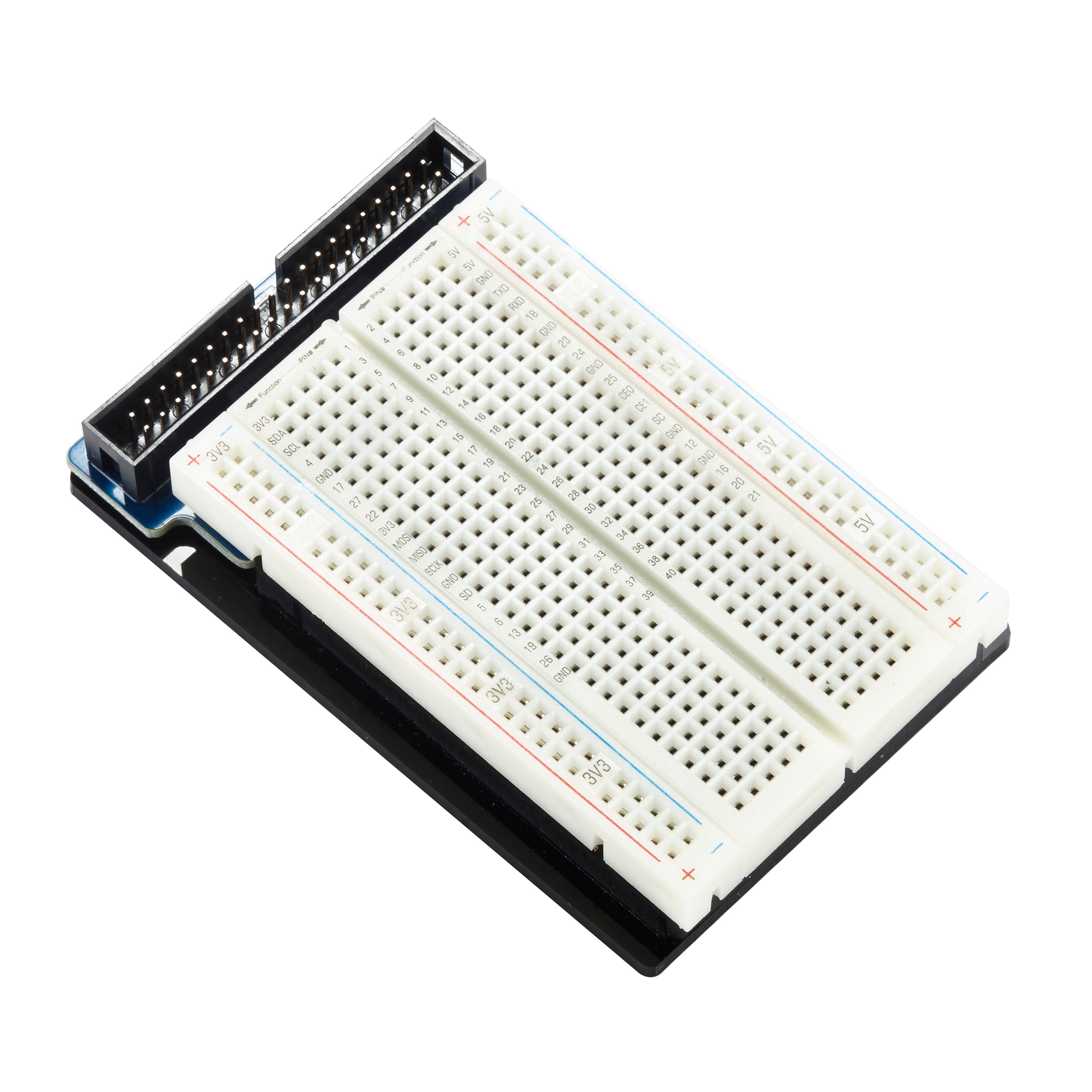 Adeept Raspberry Pi GPIO Breakout, T-Board with 830 Point Breadboard, 40  Pin Cable and 65 Jumper – Oz Robotics