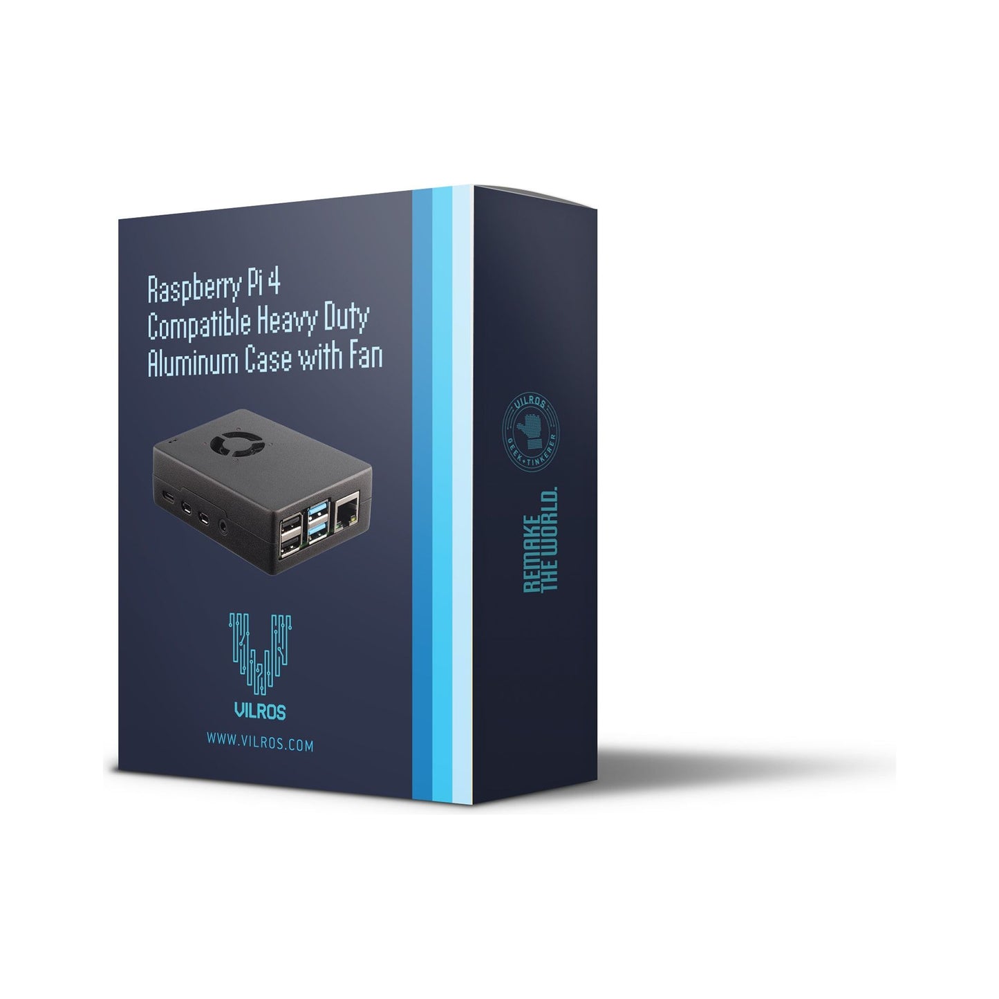 Vilros Raspberry Pi 4 Compatible Heavy-Duty Aluminum Alloy Case with Pre-installed Ready to Connect Fan