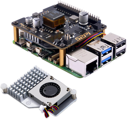 GeekPi P30 PoE+ HAT for Raspberry Pi 5 with Official Pi 5 Active Cooler