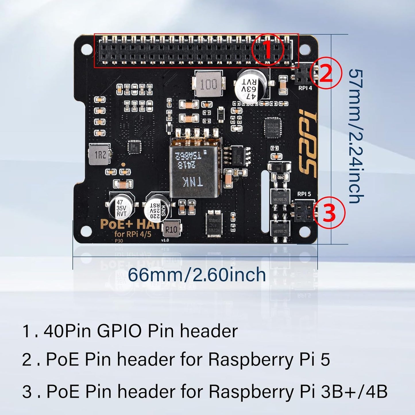 GeekPi P30 PoE+ HAT for Raspberry Pi 5 with Official Pi 5 Active Cooler