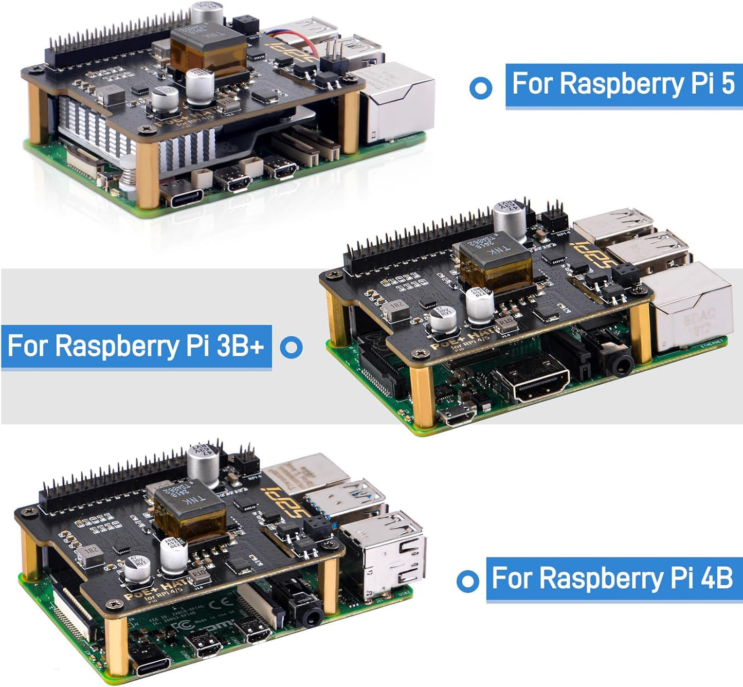 GeekPi P30 PoE+ HAT for Raspberry Pi 5 with Official Pi 5 Active Cooler