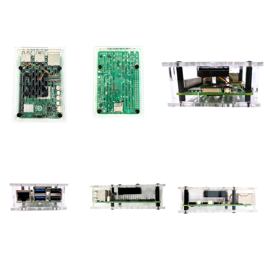 Vilros Raspberry Pi 5 Compatible Clear-Transparent Acrylic Case With P