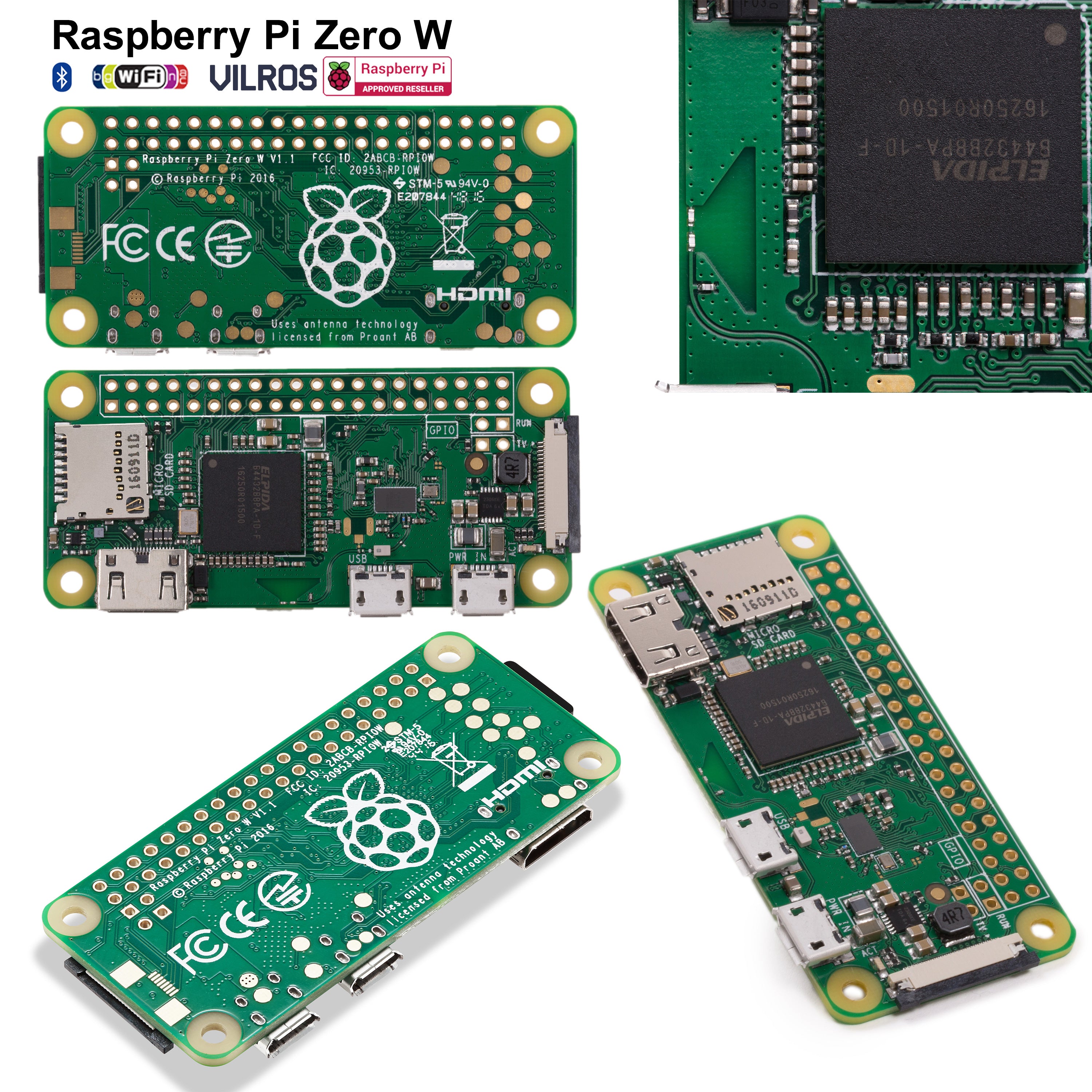 Adapter Ram Raspberry Zero Raspberry Pi Zero W with Vilros Adapters and User Guide E-Book-Include ...