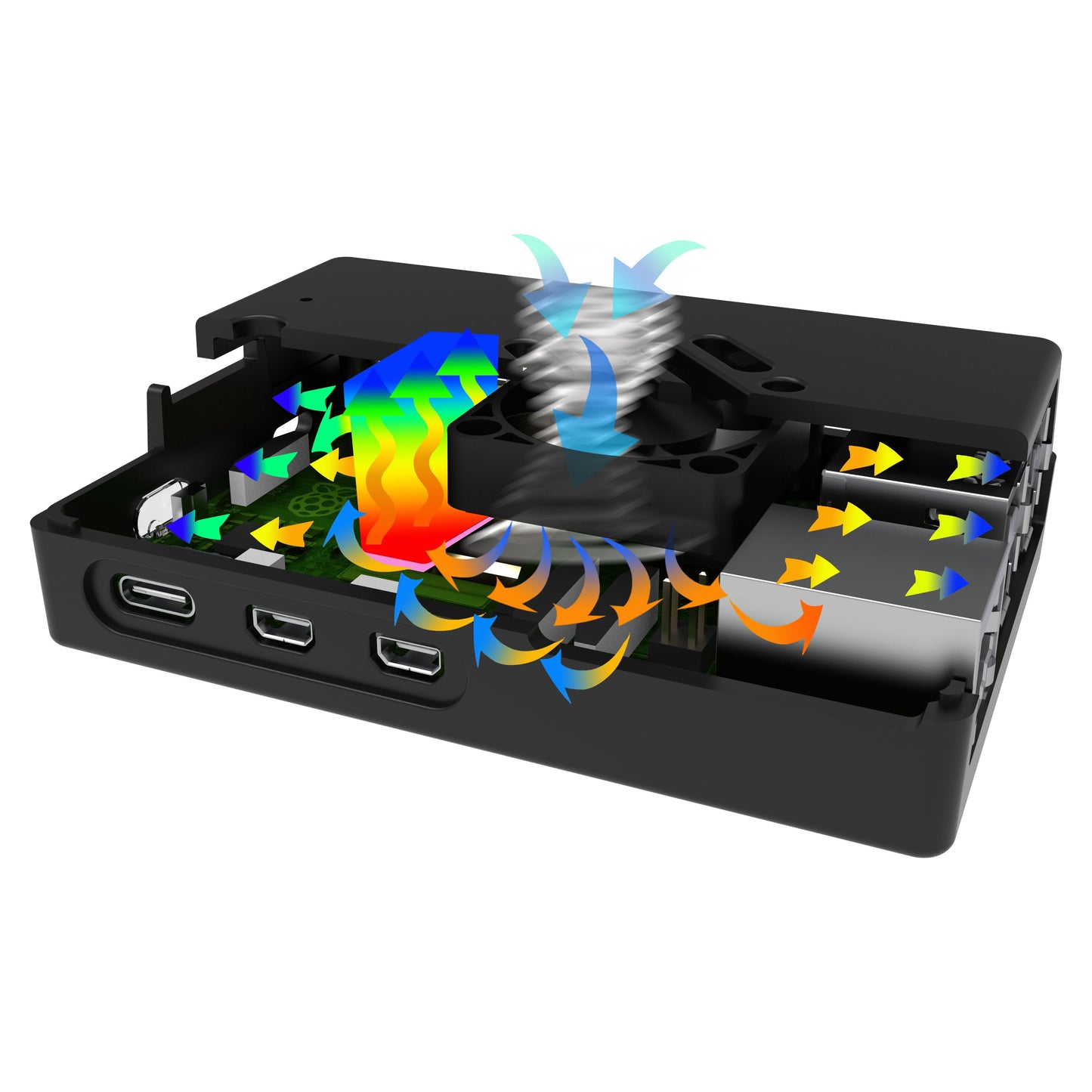 Vilros Raspberry Pi 5 Compatible Aluminum Alloy Case with Passive & Active Cooling