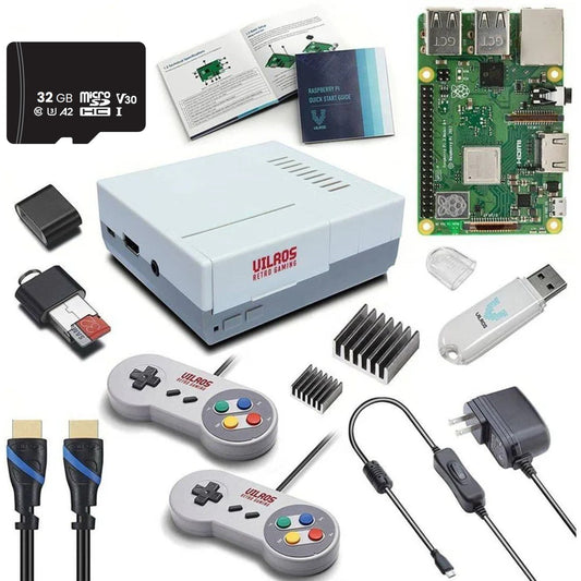 Vilros Raspberry Pi 3 Model B Plus Retro Arcade Gaming Kit with 2 Classic USB Gamepads [MODEL 2018]