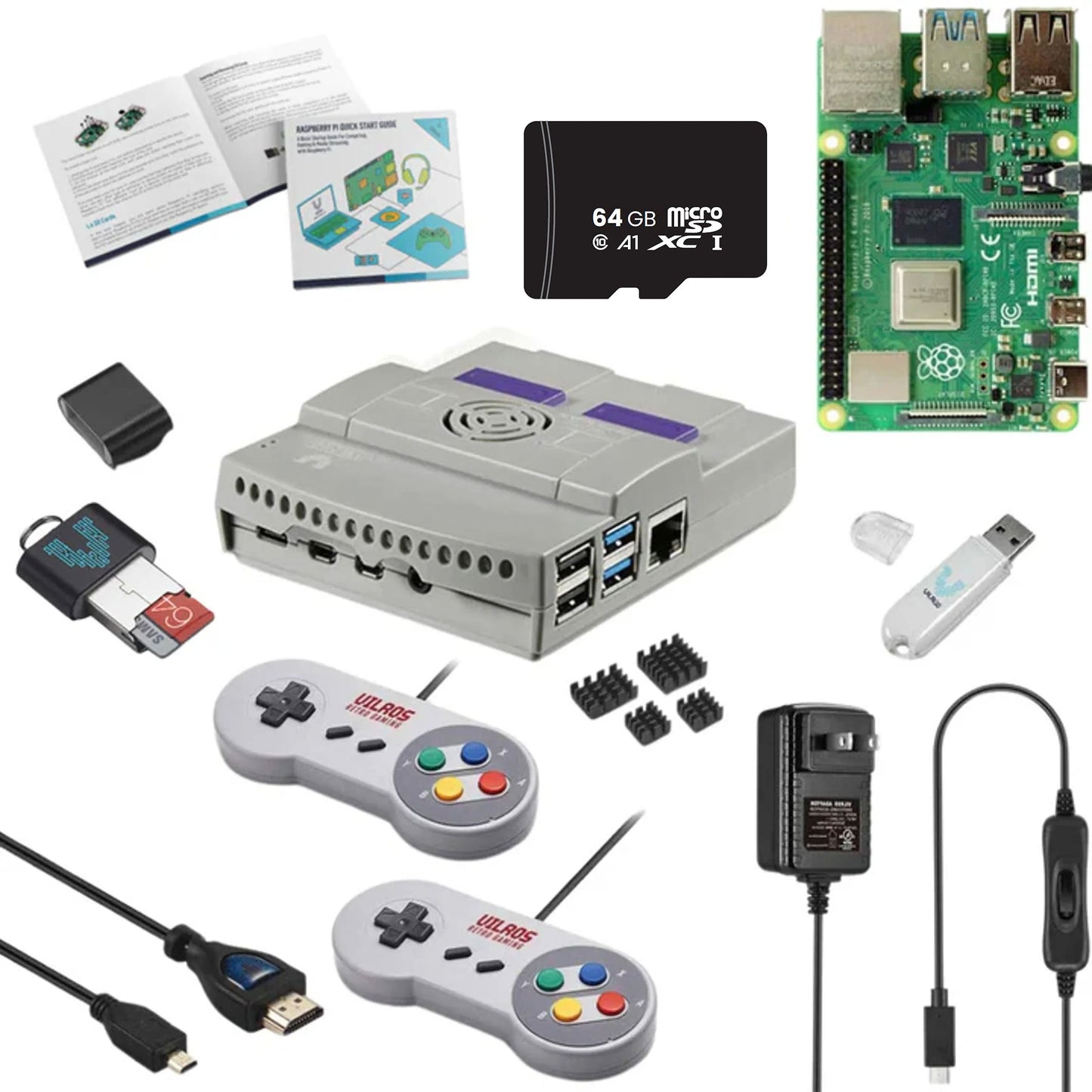 Vilros Raspberry Pi 4 Retro Gaming Kit-Includes Gamepads and Gaming Console Style Case