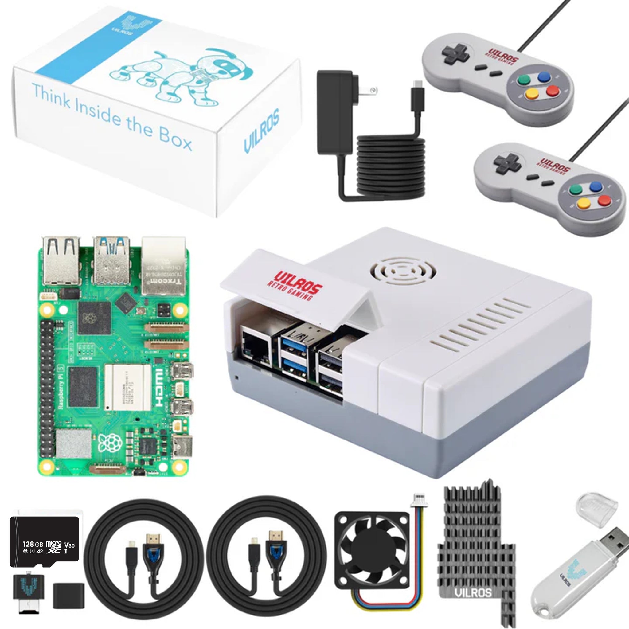 game gear retropie Vilros Raspberry Pi 5 Retro Gaming Kit 4GB