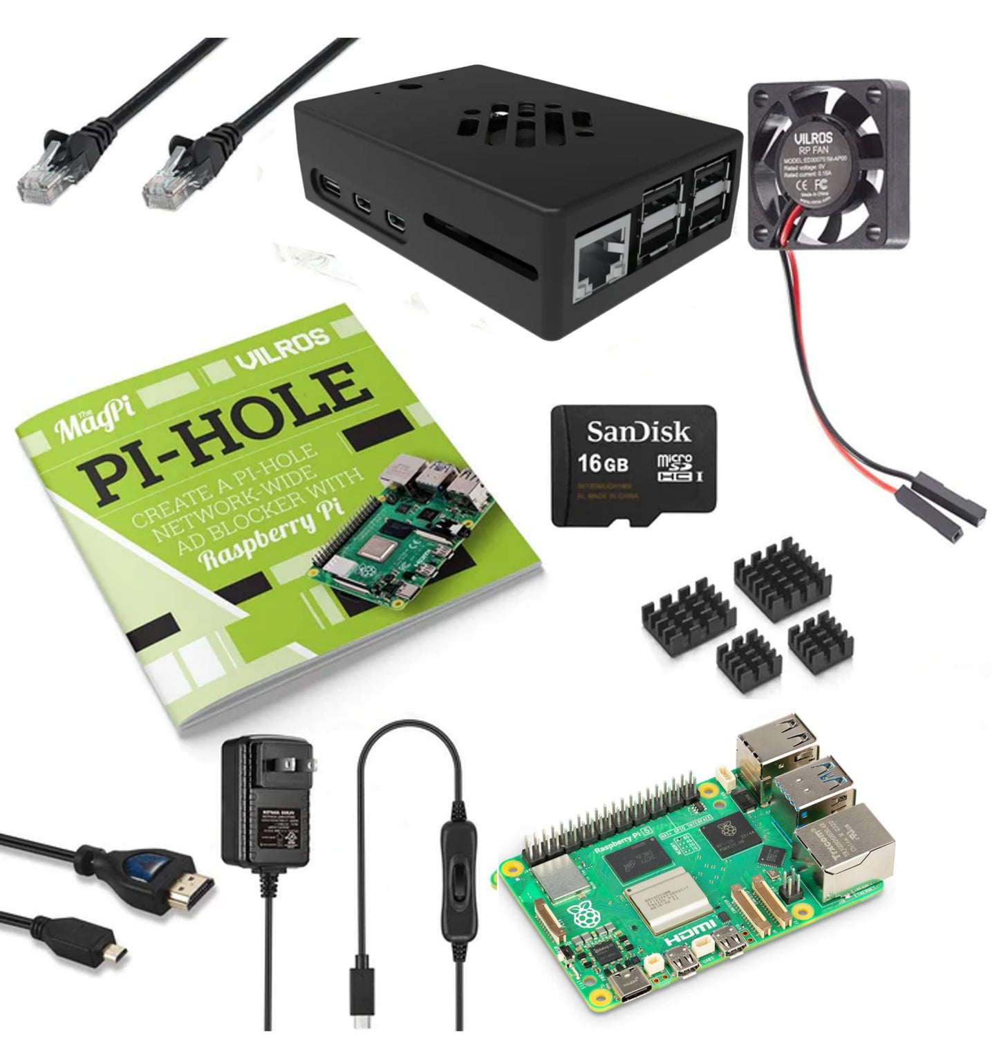 Vilros Raspberry Pi 5 Network Wide Ad Blocking Kit