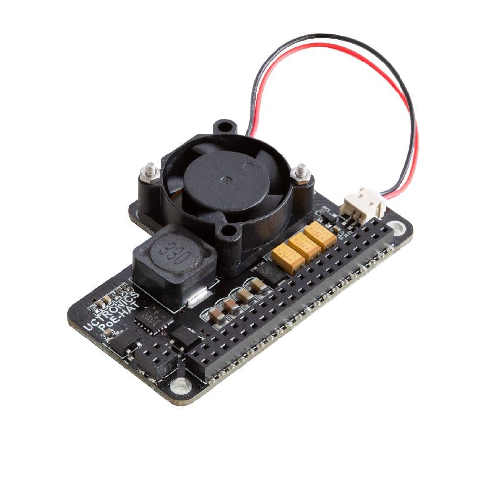 UCTRONICS Mini Power over Ethernet Expansion Board for Raspberry Pi with Cooling Fan - Vilros.com