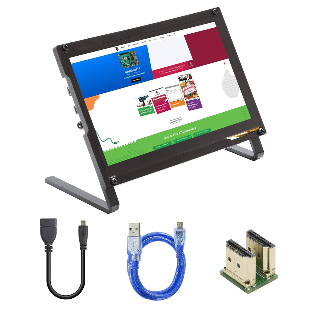 UCTRONICS 7 Inch Raspberry Pi Compatible 1024×600 Capacitive HDMI LCD Display IPS Touchscreen Monitor with Prop Stand - Vilros.com
