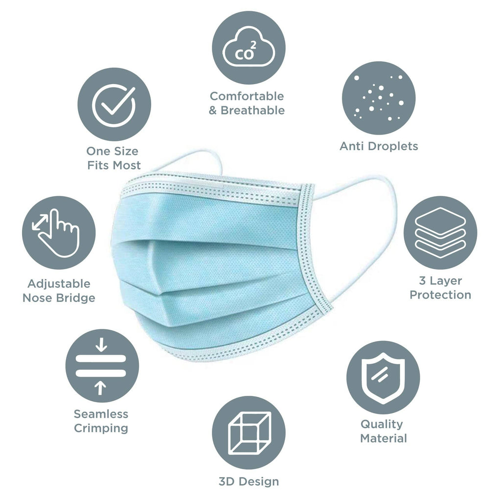 Disposable 3-Ply Mask - Pack of 50 Masks - Vilros.com