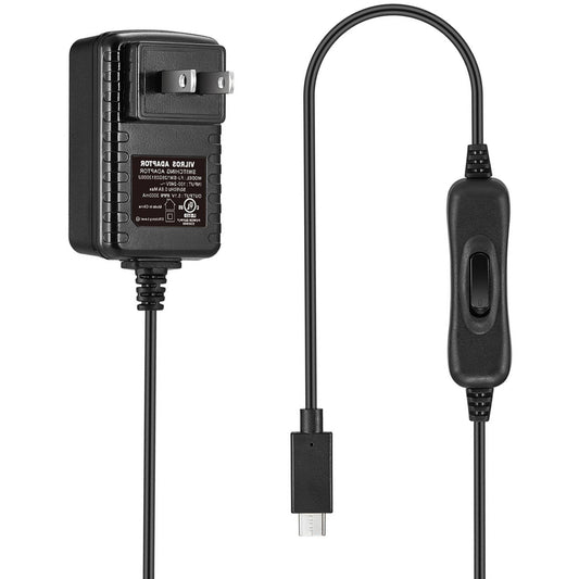 Vilros Raspberry Pi 4/400 Compatible  USB-C Power Supply With Switch [3 Amp] - Vilros.com