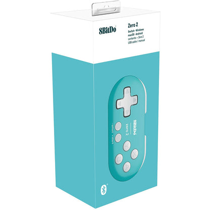 8Bitdo Zero 2 Mini Bluetooth Gamepad for Switch Windows Android MacOS Steam Raspberry Pi (Turquoise) - Vilros.com