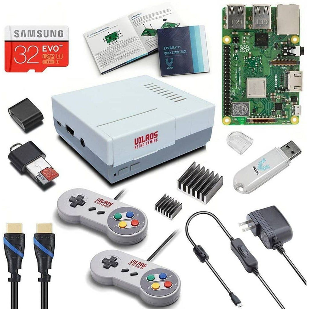 Vilros Raspberry Pi 3 Model B Plus Retro Arcade Gaming Kit with 2 Classic USB Gamepads [LATEST MODEL 2018] - Vilros.com
