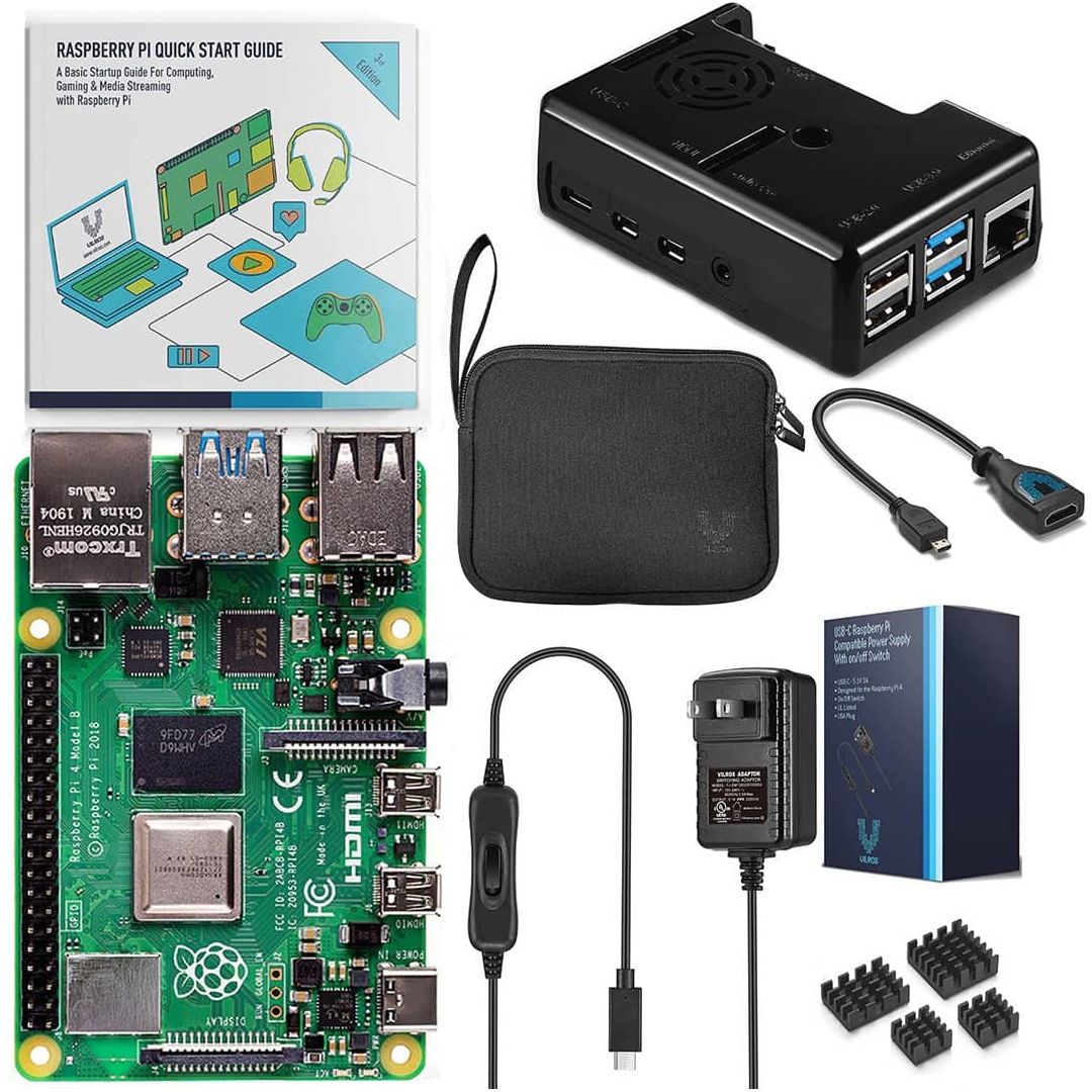 Vilros Raspberry Pi 4 4GB Basic Kit with Fan Cooled Case