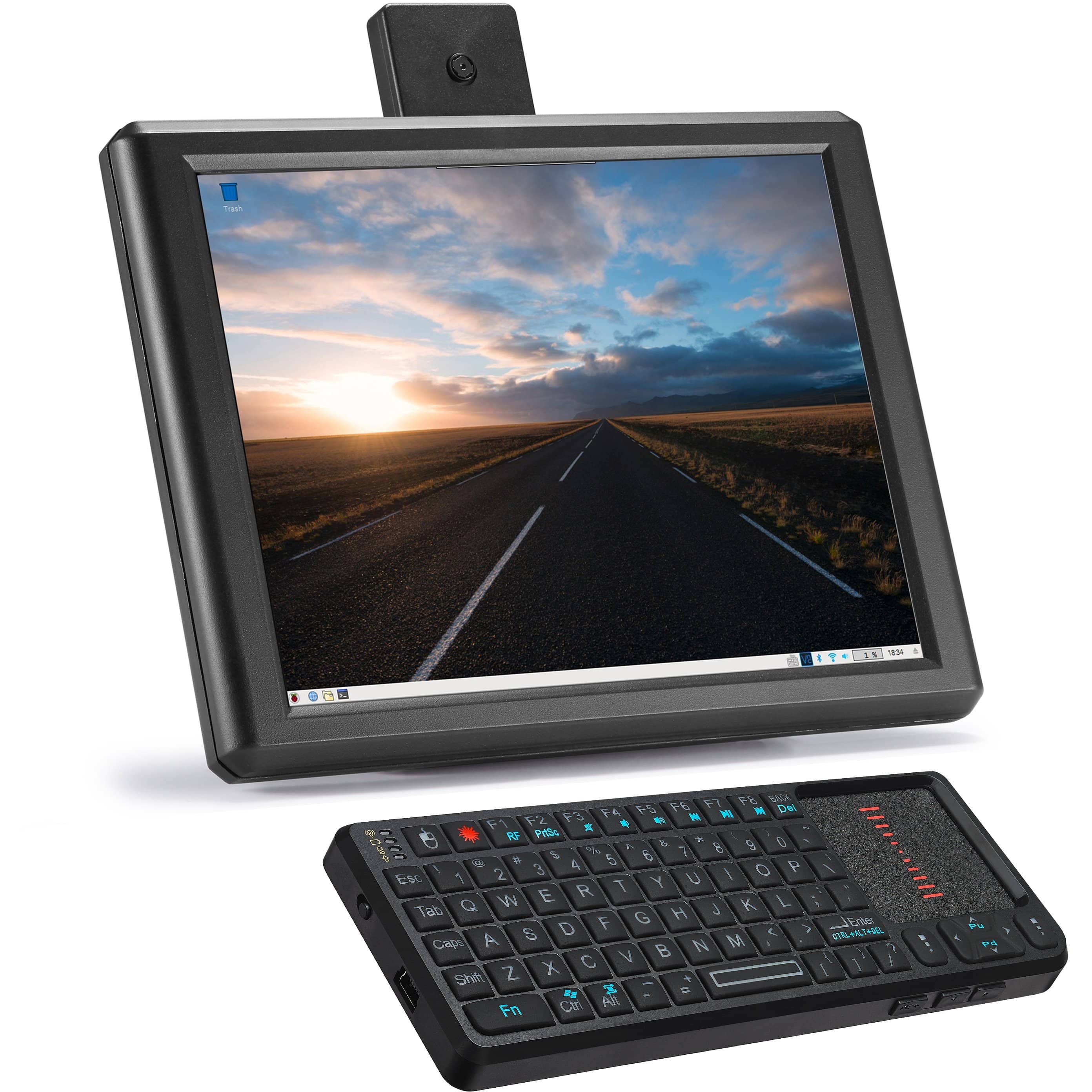 Raspberry Pi 4 Desktop with 8 Inch Screen and Mini Keyboard/Touchpad C ...