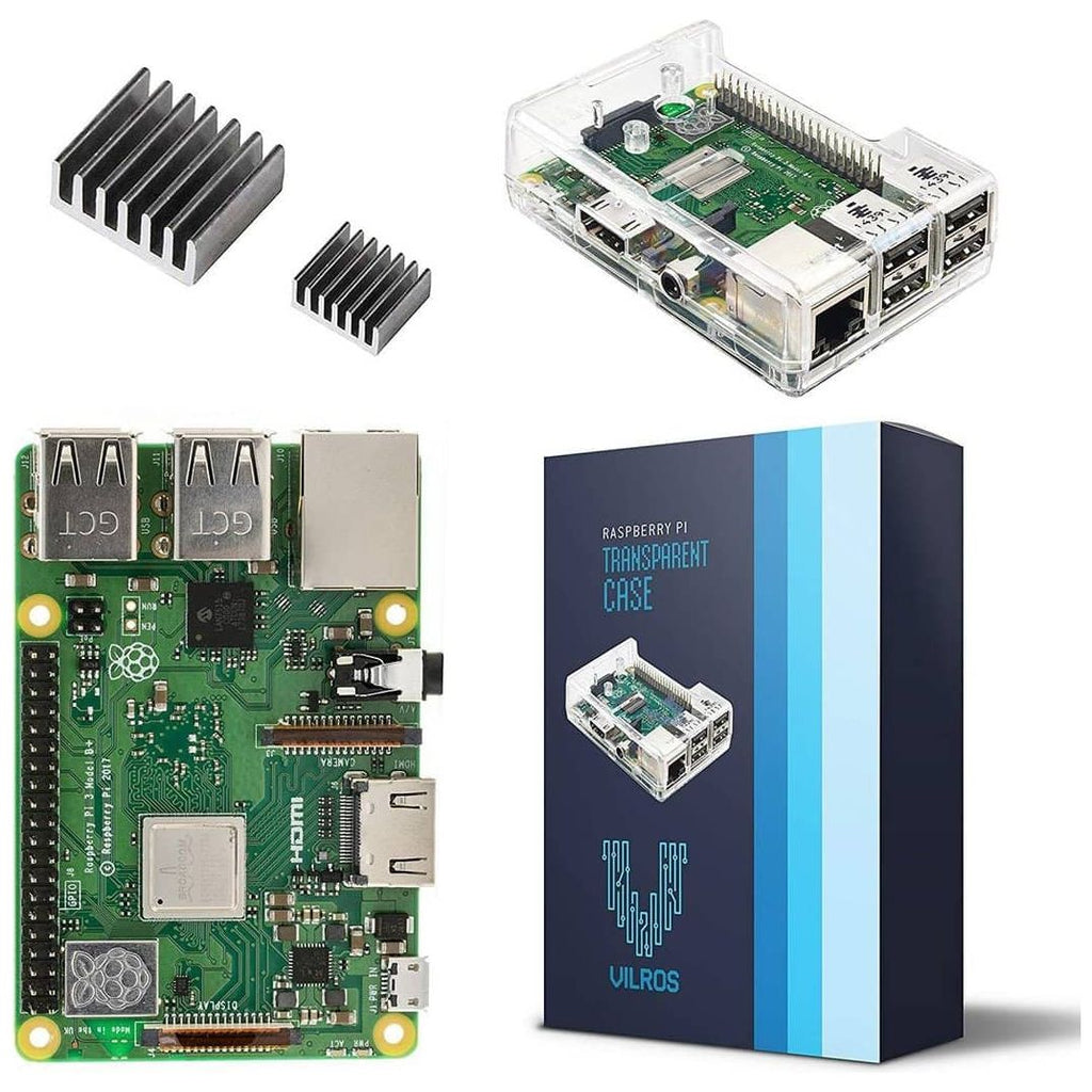 Vilros Raspberry Pi 3 Model B Plus with Clear Case and 2 Heatsinks - Vilros.com