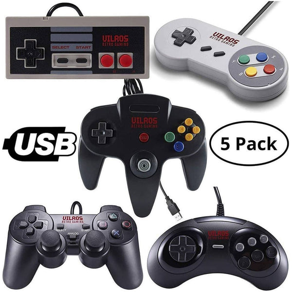 Vilros Retro Gaming USB Classic Controller Set of 5 | vilros.com