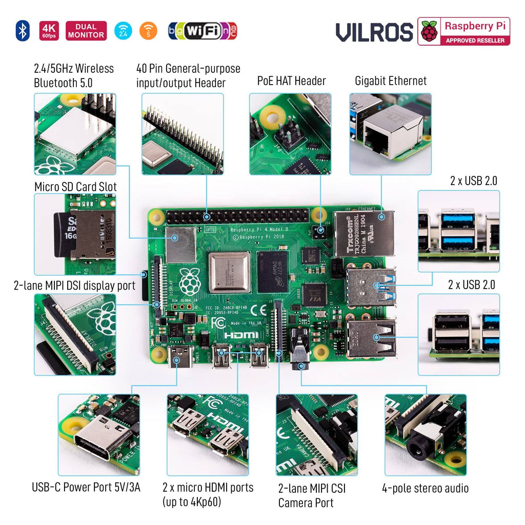 Raspberry Pi 4 Basic Starter Kit - Vilros.com
