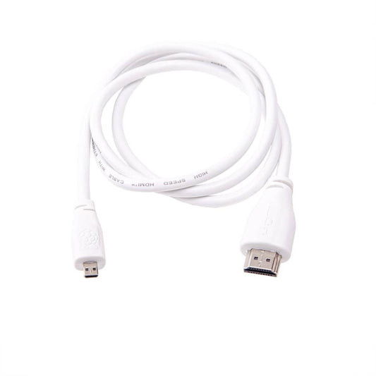 Official Raspberry Pi Foundation Micro-HDMI to HDMI Cable. 1m, White - Vilros.com