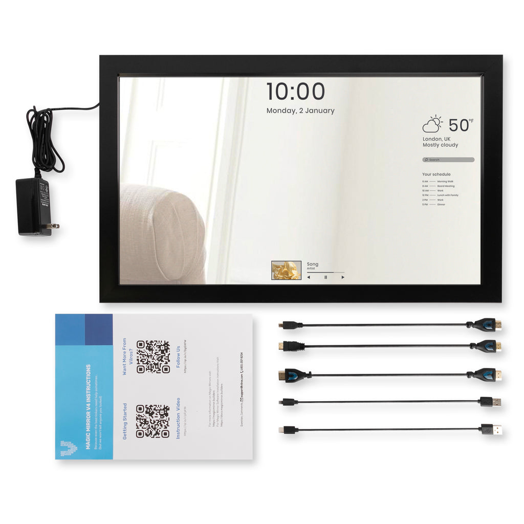 Vilros Magic Mirror V4-2 Way Mirror With Internal LCD Screen for Smart Mirrors Projects - Vilros.com