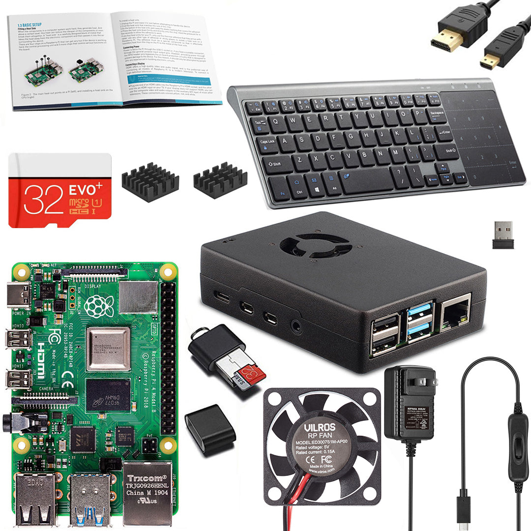 thumbnail image 2 of Vilros Raspberry Pi 4 Complete Starter Kit With 4GB Board, Clear Case, Fan, 64GB SD Card & More 2 of 12
