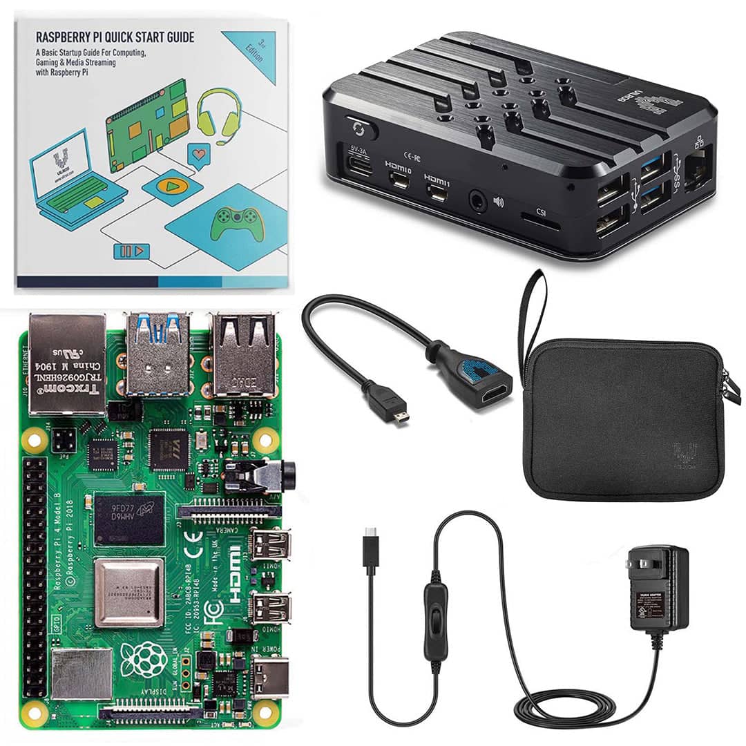 Raspberry Pi 4 Model B Starter Kit Micro SD Card Waveshare accessory Heat  Sink