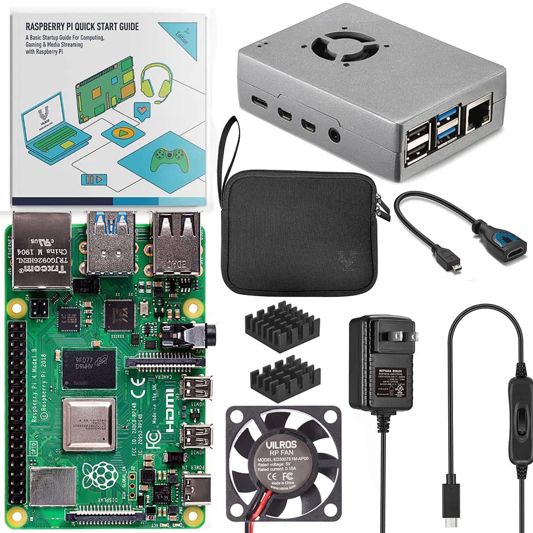 Raspberry Pi 4 2GB 4GB 8GB Ram Starter Kit Case with Fan Power Supply  Heatsink
