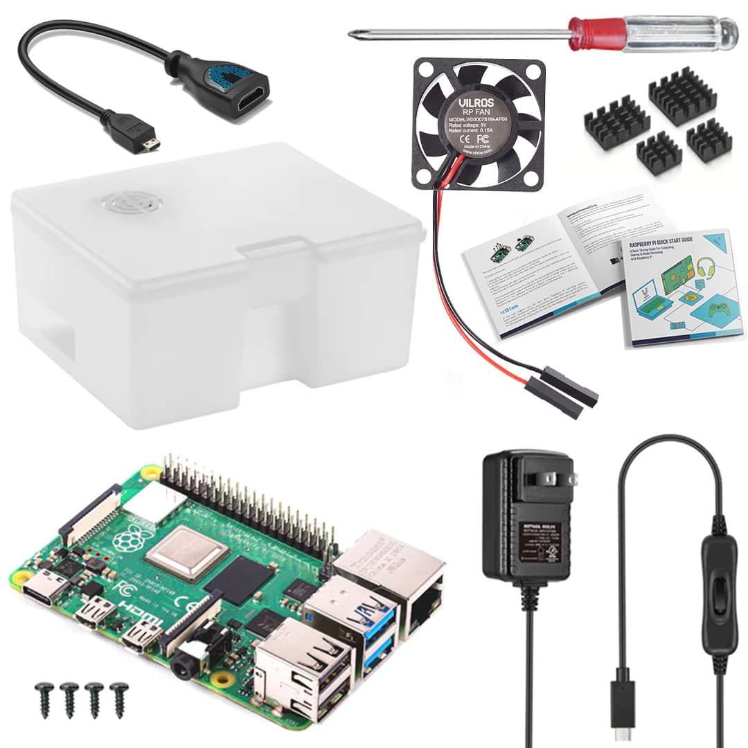  Vilros Complete Starter Kit for Raspberry Pi 5 with Aluminum  Passive and Active Cooling Case-Includes Pi 5 Board, Case, Power Supply,  128GB Preloaded SD Card, HDMI Cables & More : Electronics