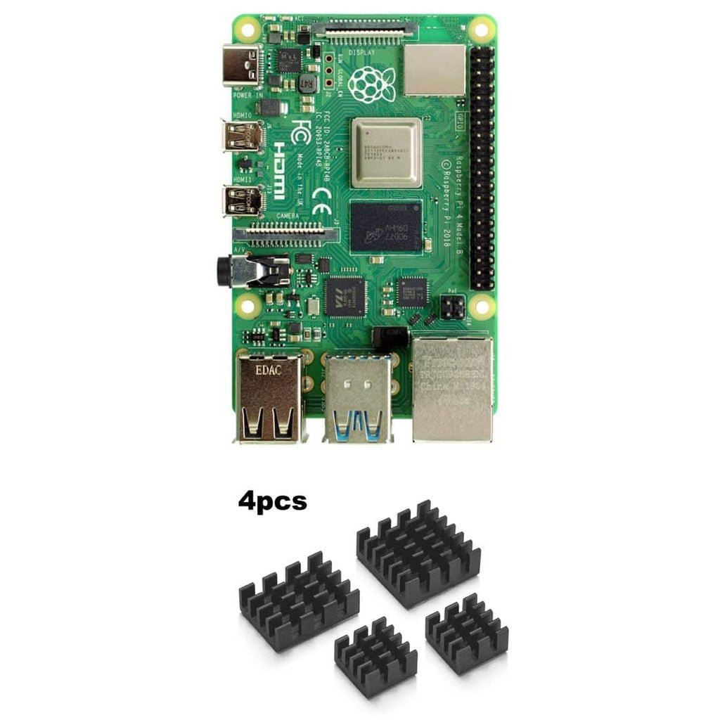 Raspberry Pi 4 Model B With Vilros Heatsink Set of 4 - Vilros.com
