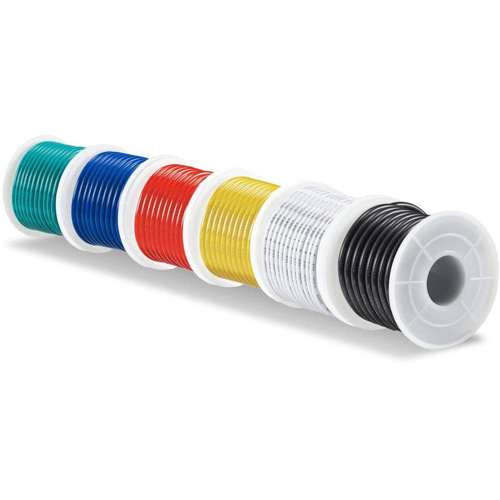 18 AWG Solid Core Wire Set- 6 colors/20 Feet spools - Vilros.com
