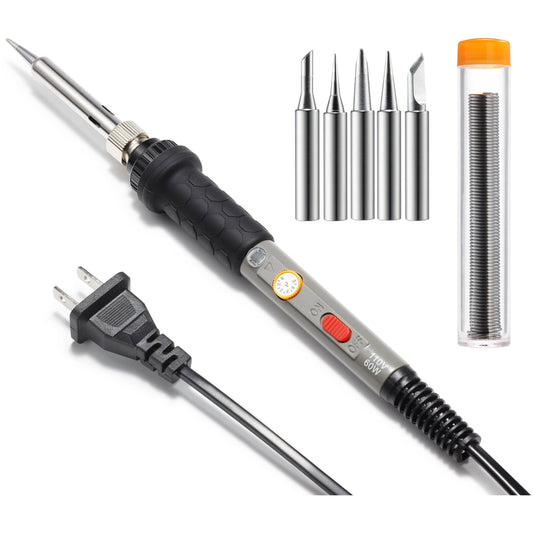 60W Solder Iron  with 5 Tips & Solder Wire - Vilros.com