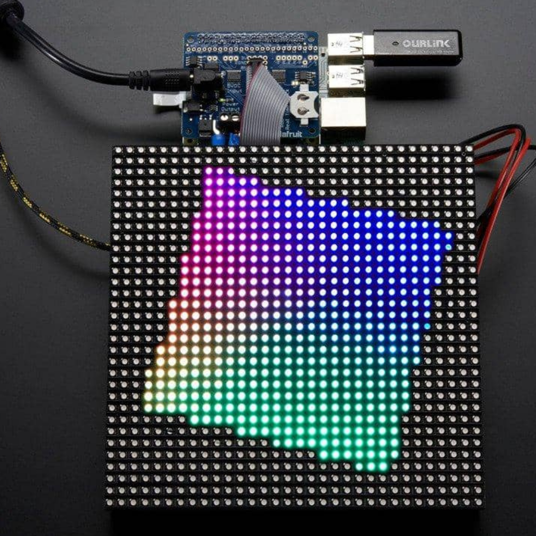 Adafruit RGB Matrix HAT + RTC for Raspberry Pi - Mini Kit - Vilros.com
