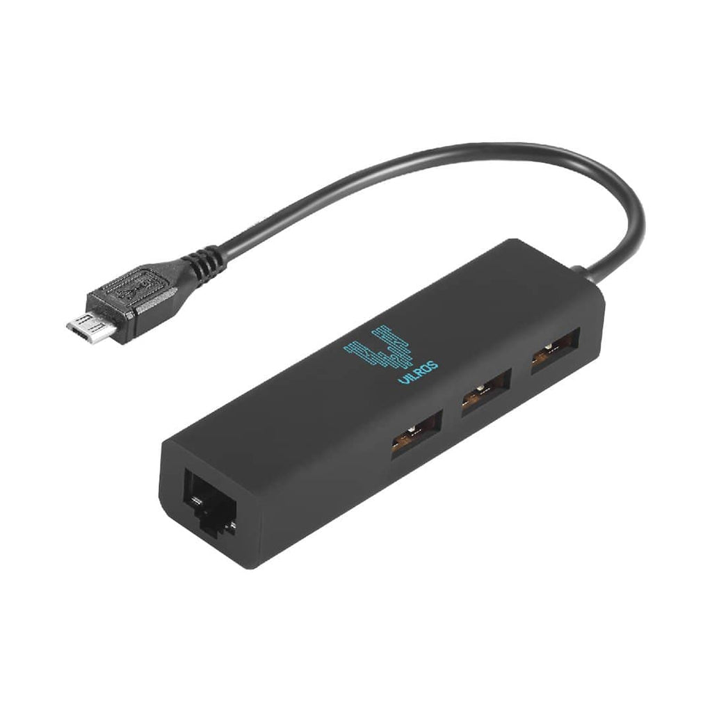 Vilros Three Port USB and Ethernet Hub with Micro USB Connector-Great for Pi Zero - Vilros.com