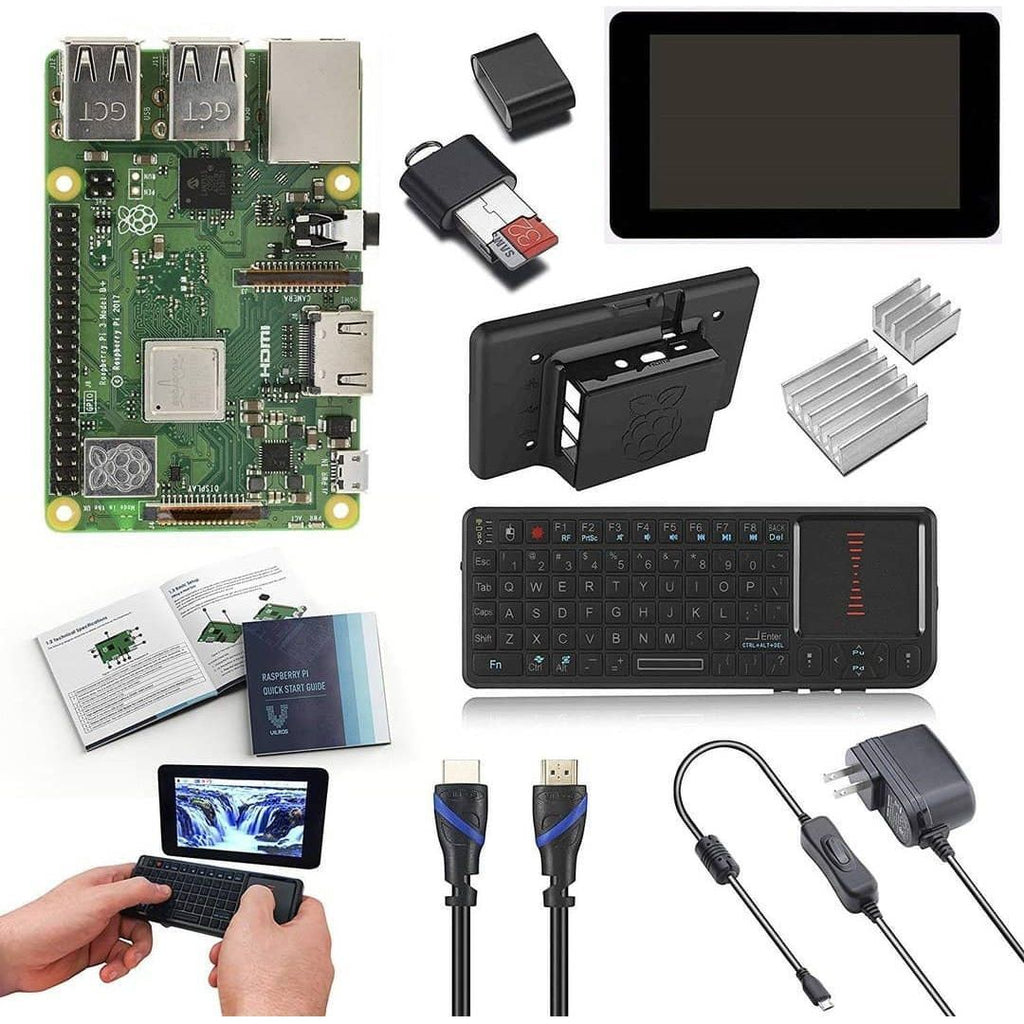Vilros Raspberry Pi 3 Model B+ (Plus) Complete Starter Kit with 7" LCD Touchscreen Monitor & Mini Keyboard with Touchpad Combo - Vilros.com